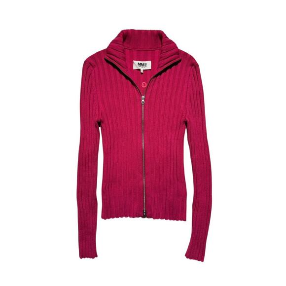 Ribbed stretch zippered sweater - Picture 1 of 7